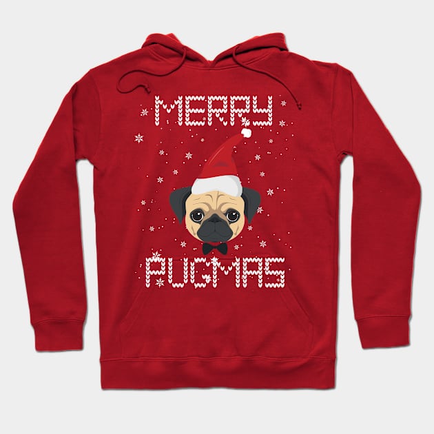 Merry Pugmas Funny Pug Dog Xmas Gift Hoodie by salemstore